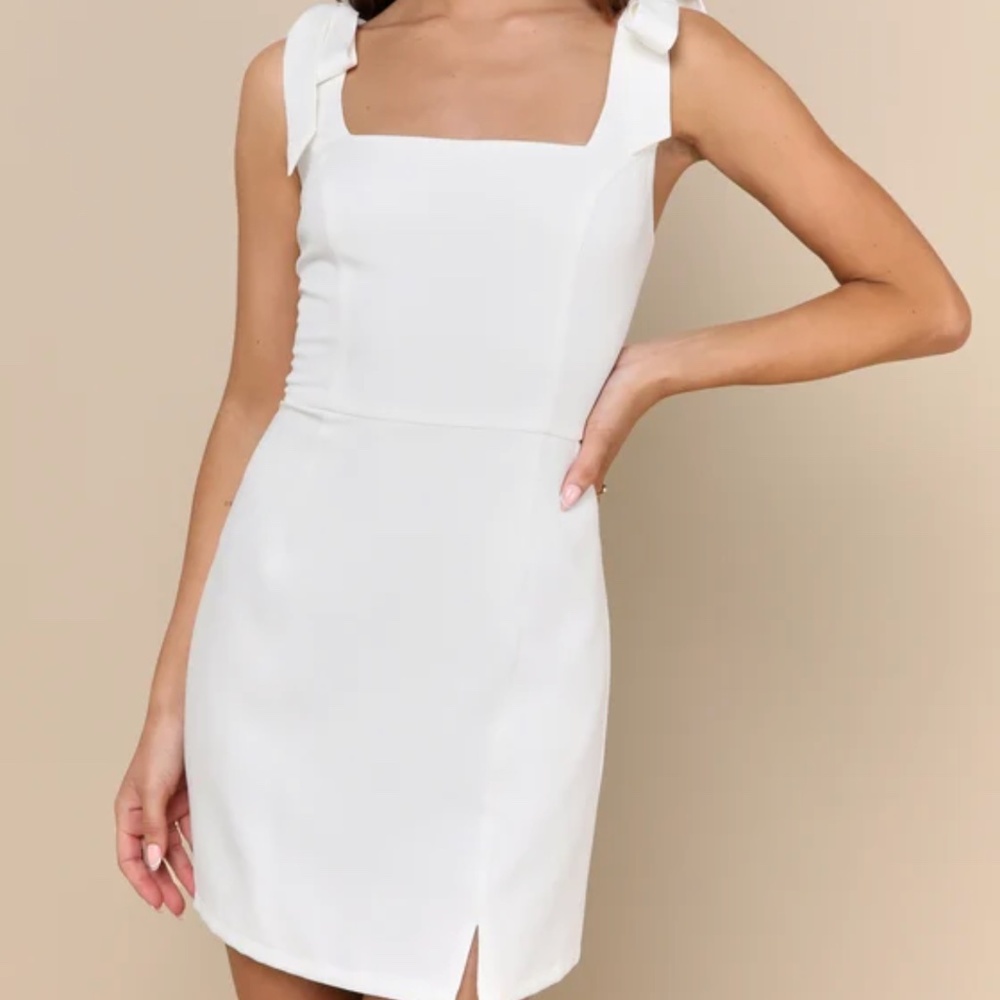 BNWT Lulus White Tie-Strap Mini Dress